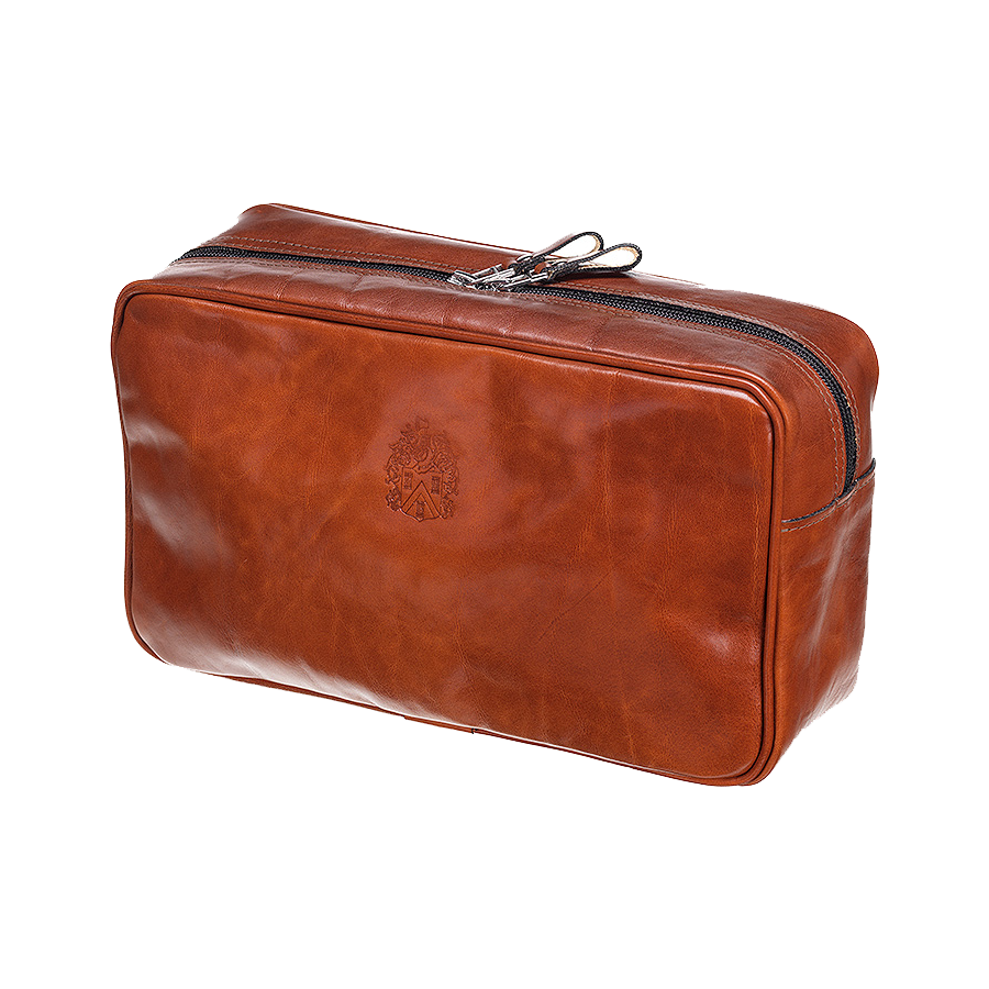 Leather toilet bag Mutsaers Cognac