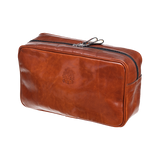 Leather toiletry bag - Cognac