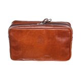 Leather toiletry bag - Cognac