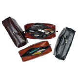 Leather toiletry bag - Cognac