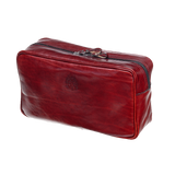 Leren toilettas - Kastanje