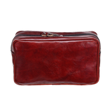 Leren toilettas - Kastanje