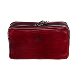 Leren toilettas - Kastanje