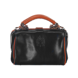 Leren damestas - Miss Doctor - Zwart met Cognac