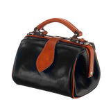 Leren damestas - Miss Doctor - Zwart met Cognac