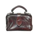 Leather ladies bag - Miss Doctor - Dark brown