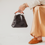 Leren damestas - The Galore - Zwart en donkerbruin