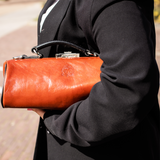 Leren damestas - The Volpe - Cognac met zwart