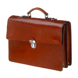 Leather Briefcase - The Jones - Cognac