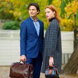 Leren damestas - Miss Doctor - Zwart met Cognac