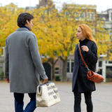 Leren damestas - The Volpe - Cognac met zwart