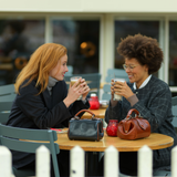 Leren damestas - Miss Doctor - Zwart met Cognac