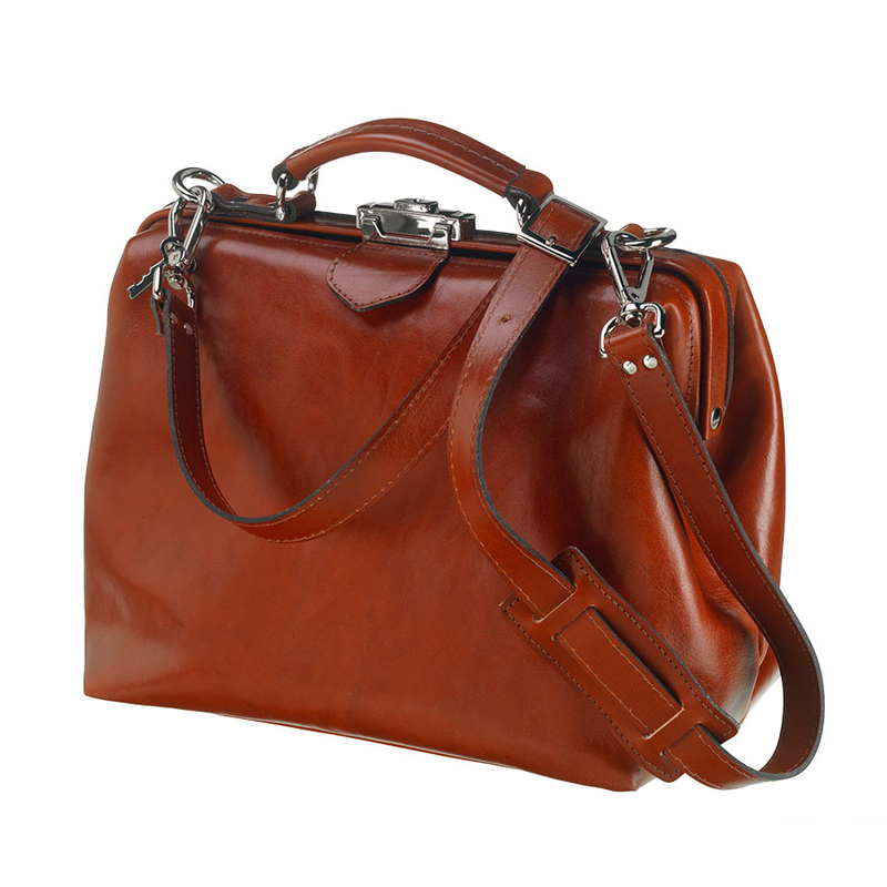 Leather ladies bag - Dr. Apple - Cognac