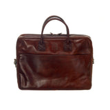 <transcy>Leather Laptop Bag - The Sleeve Plus - With trolley system - Dark Brown</transcy>
