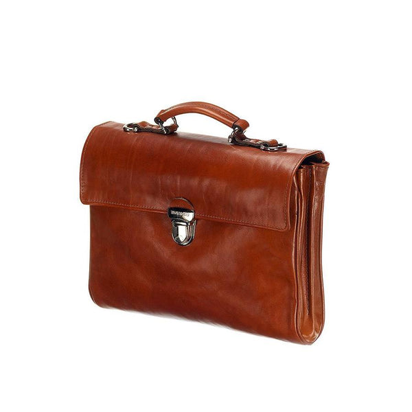 Leather Briefcase - The Walker - Cognac
