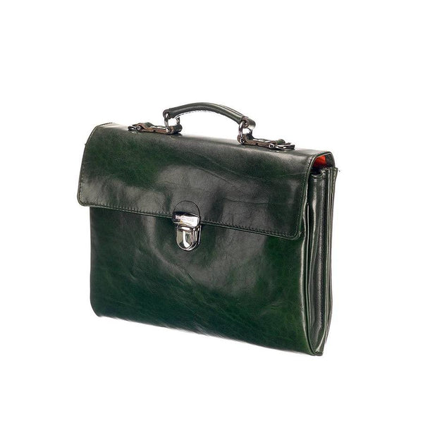 Leather Briefcase - The Walker - Green