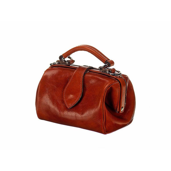 Leather ladies bag - Miss Doctor - Chestnut