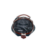 Leather ladies bag - The Galore - Black and dark brown