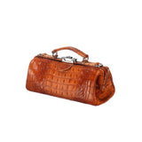 Leather ladies bag - The Volpe - Cognac Croco