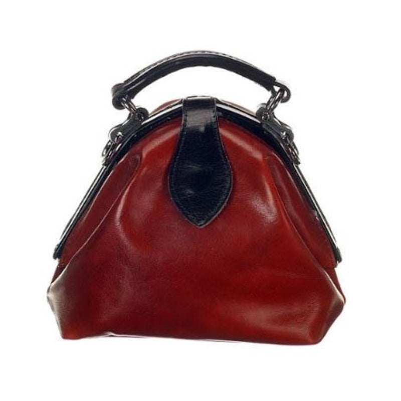 Leather ladies bag – The Vesper – Chestnut/Black