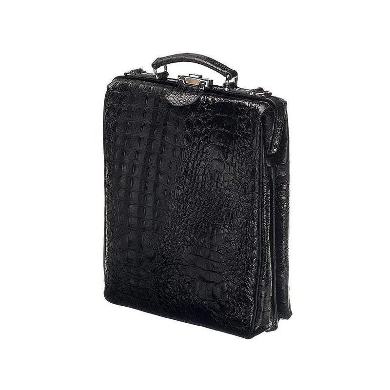 Leather Backpack - On The Bag - Black Croco