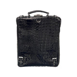 Leather Backpack - On The Bag - Black Croco