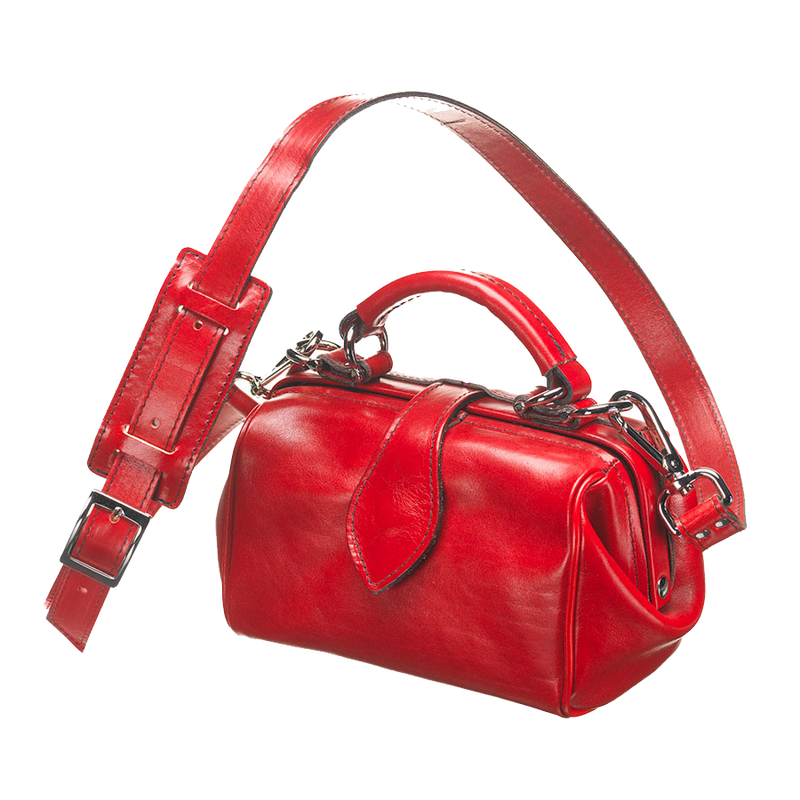 Leather ladies bag - Miss Doctor - Red