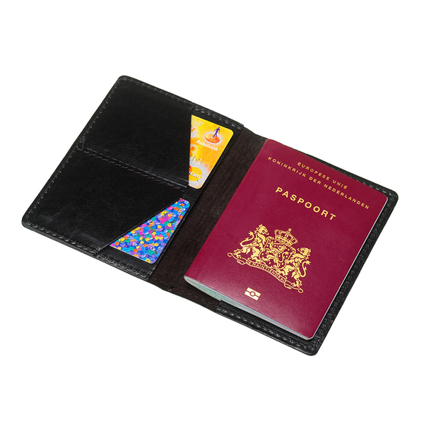 Leather passport holder - The Holder - Black