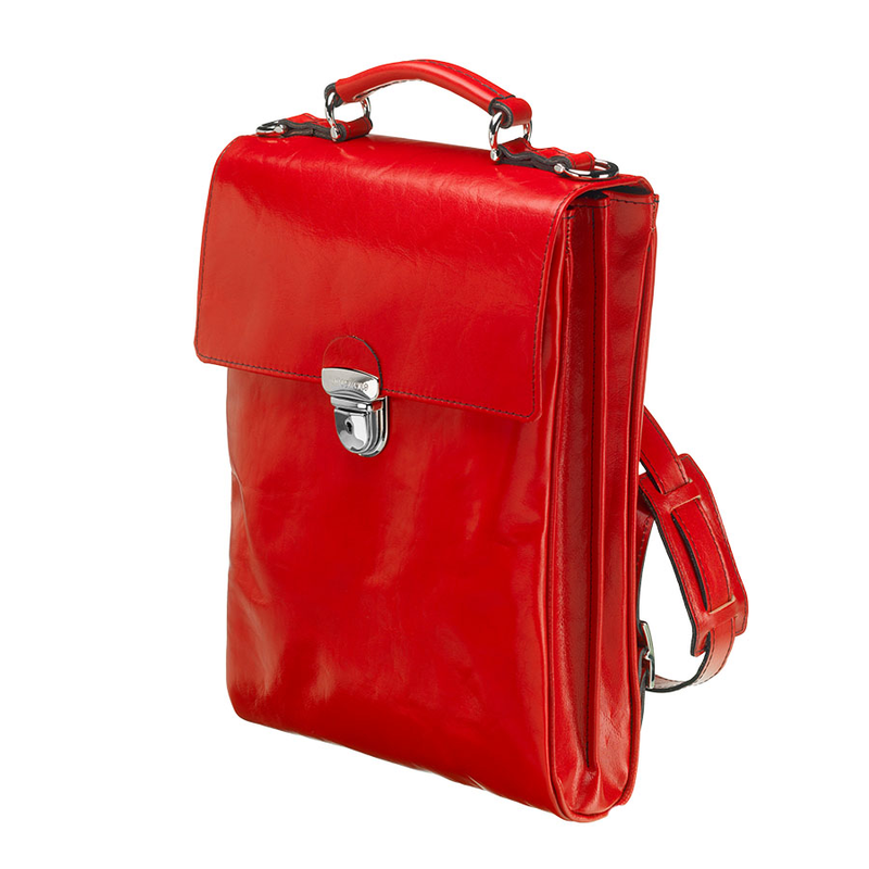Leather Backpack - The Ryder - Red