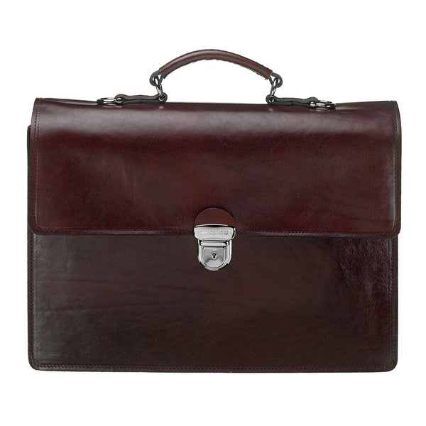 Leather Briefcase - The Jones - Dark Brown